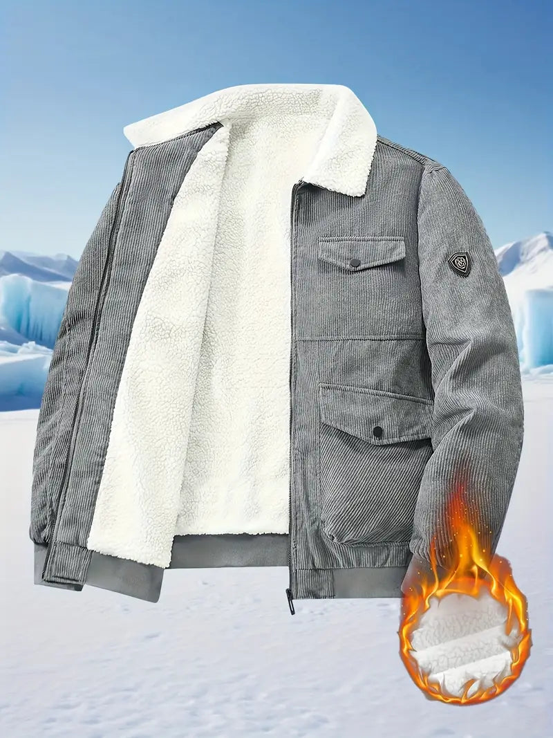 MonoSky Men’s Heritage Corduroy Winter Jacket – Warm Outerwear