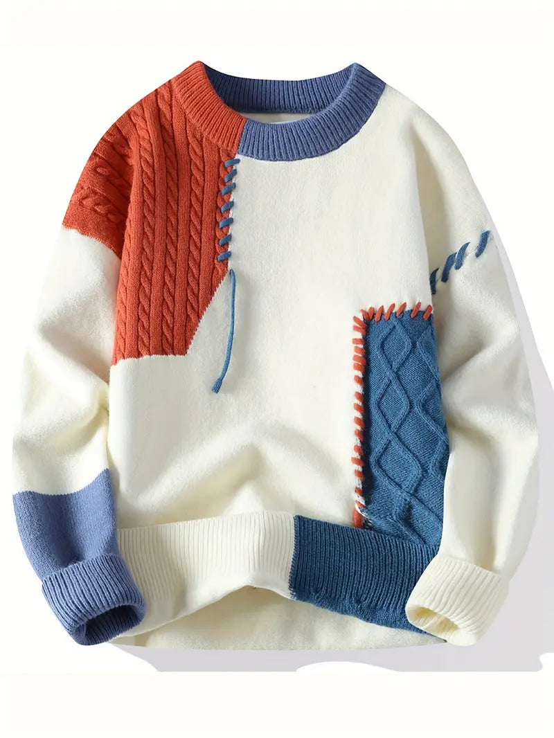 A Multi-Tonal Patchwork Pullover – Unisex