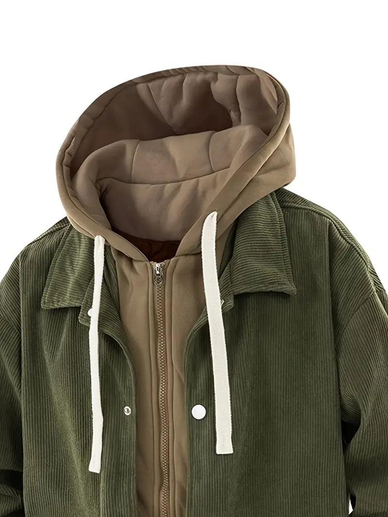 MonoSky Men’s Cozy Sherpa Corduroy Winter Jacket