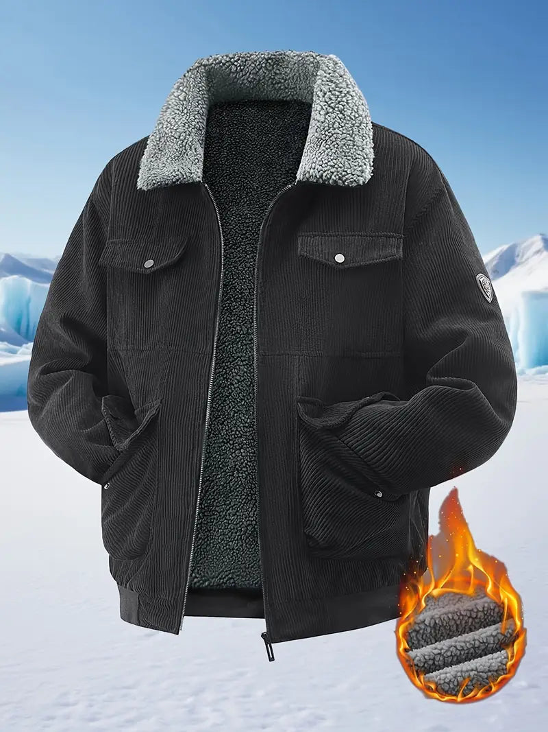 MonoSky Men’s Heritage Corduroy Winter Jacket – Warm Outerwear