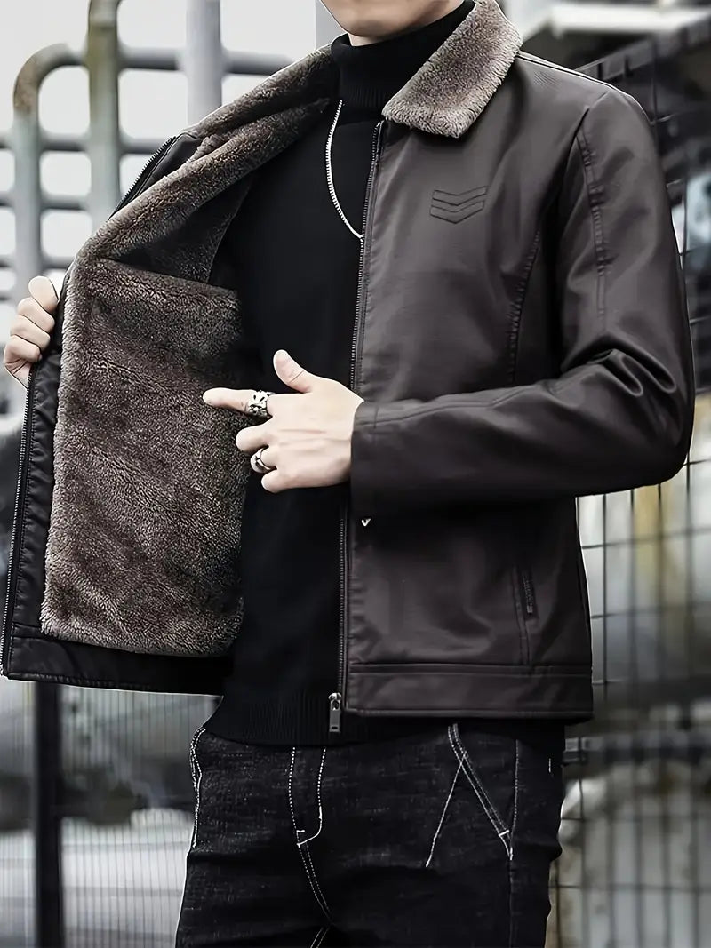 MonoSky Men’s Explorer Fleece-Lined Winter Coat – Full-Zip Protection