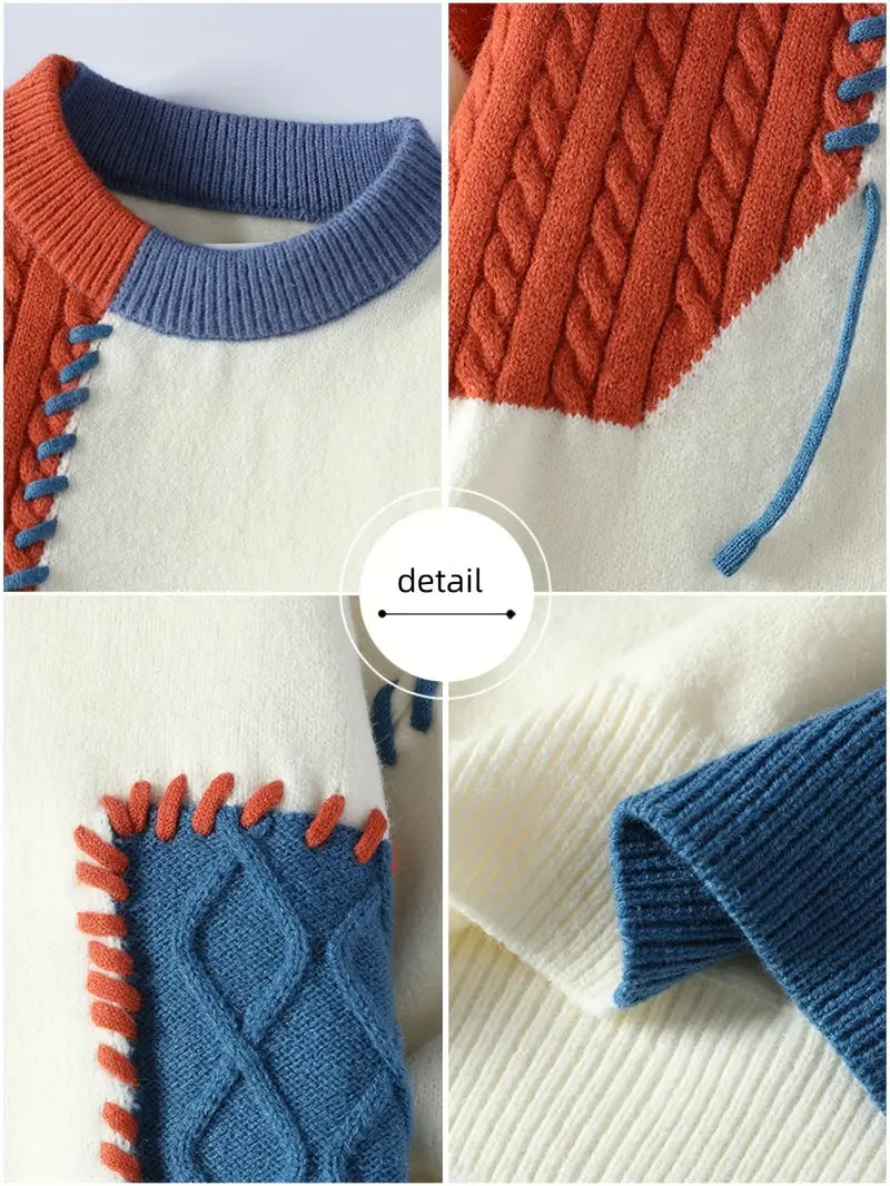 A Multi-Tonal Patchwork Pullover – Unisex