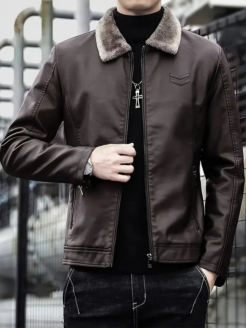 MonoSky Men’s Explorer Fleece-Lined Winter Coat – Full-Zip Protection